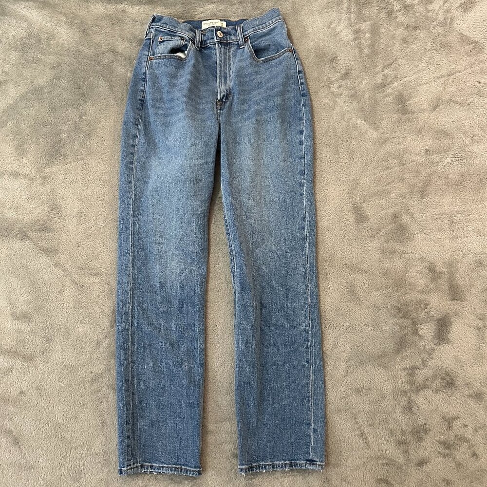 Abercrombie & Fitch The Ankle Straight High Rise Curve Love Jeans 25 0 Tall